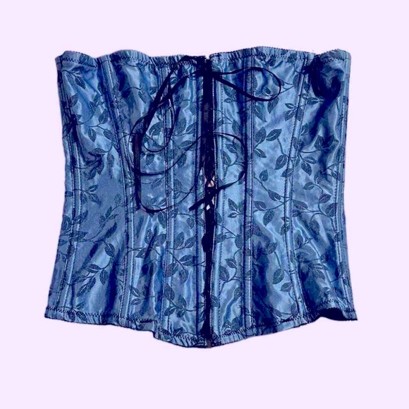 NWT Vintage Victoria's Secret Gorgeous Blue Lace Up Corset Bustier Size S - Picture 7 of 12